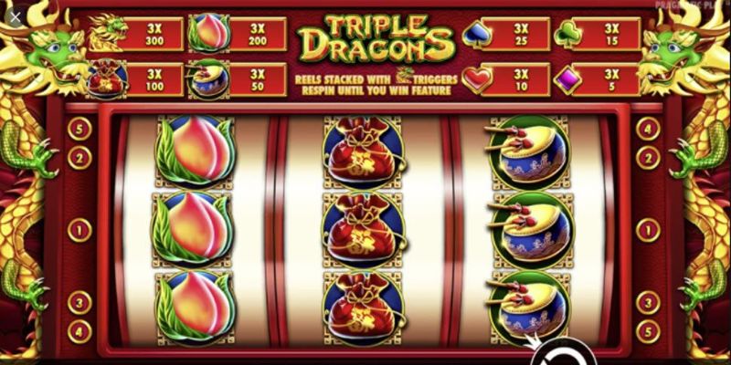 Trò chơi nổ hũ uy tín nhất Triple Dragons 